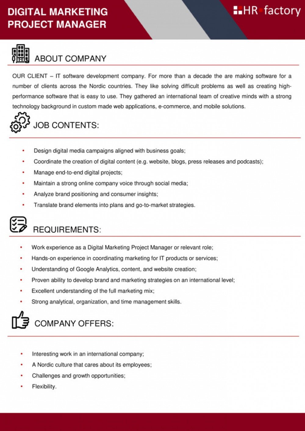 DIGITAL MARKETING PROJECT MANAGER | cvkodas.lt